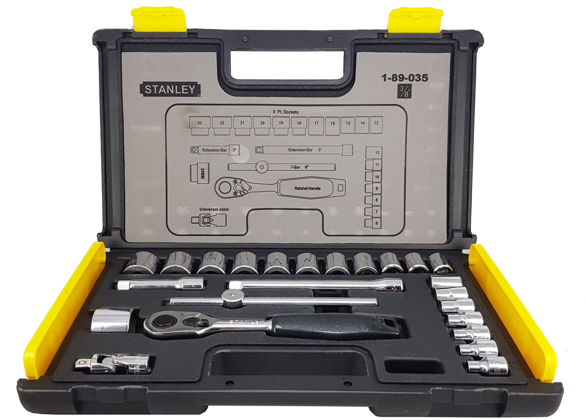 STANLEY 24 PIECE 3/8' DRIVE SOCKET SET - Click Image to Close